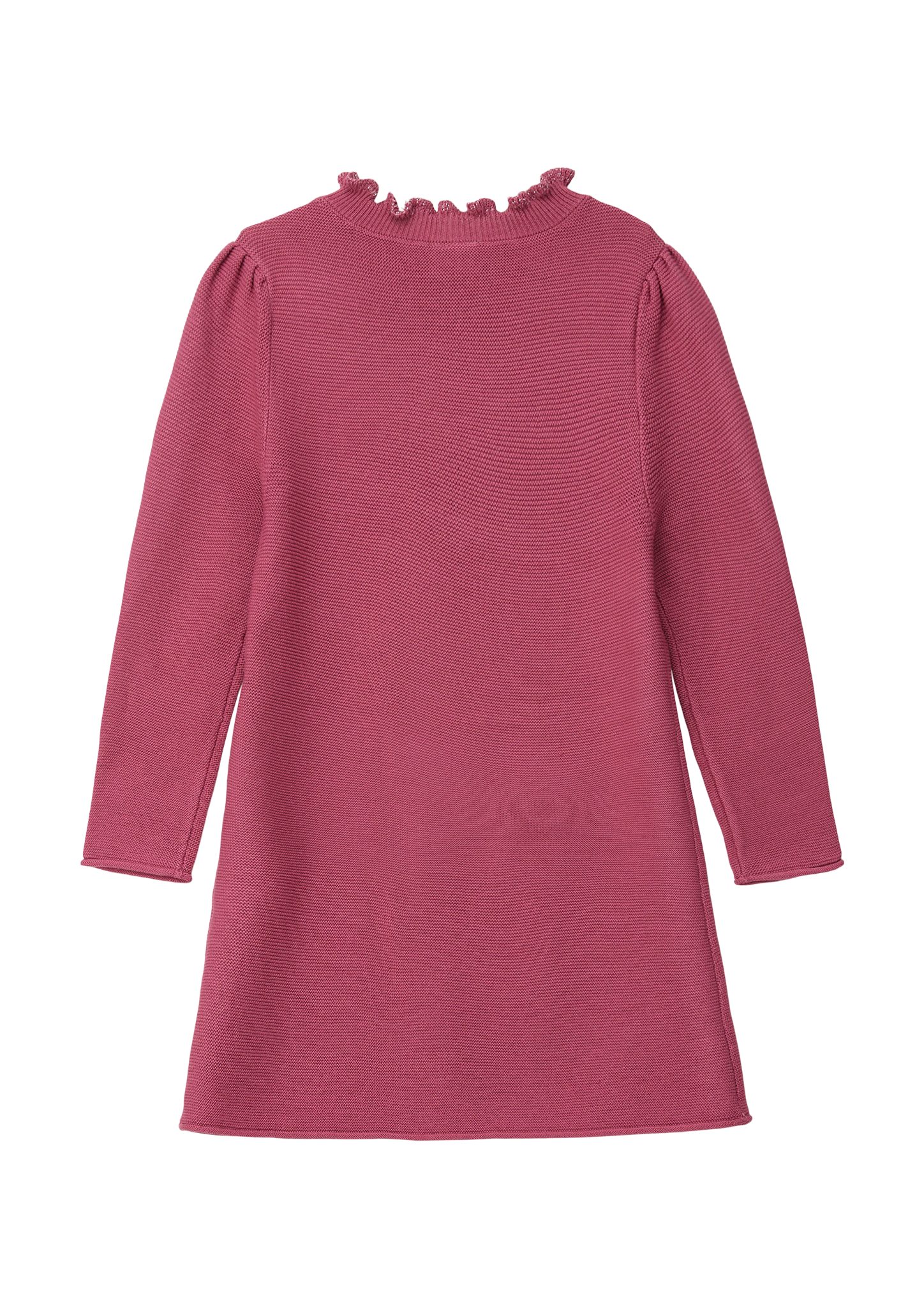 s.Oliver Minikleid Strickkleid mit glitzerndem Rüschenkragen Raffung, Glitzergarn