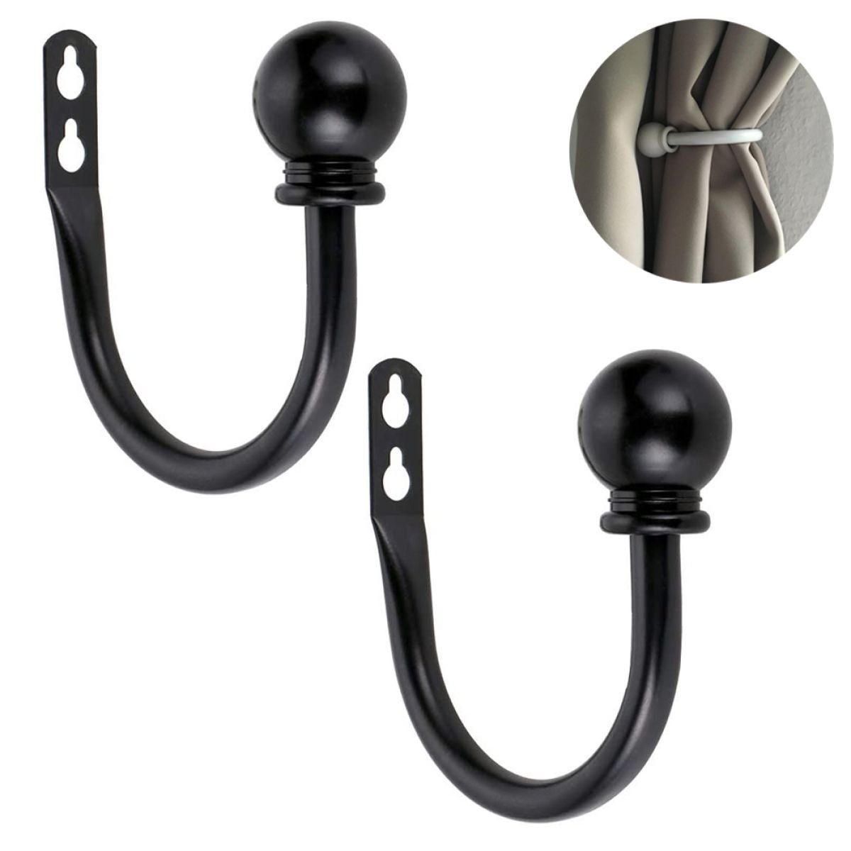 Raffhalter Raffhalter für Gardinen, 2er-Pack, Metall, für Fenster, ZmdecQna