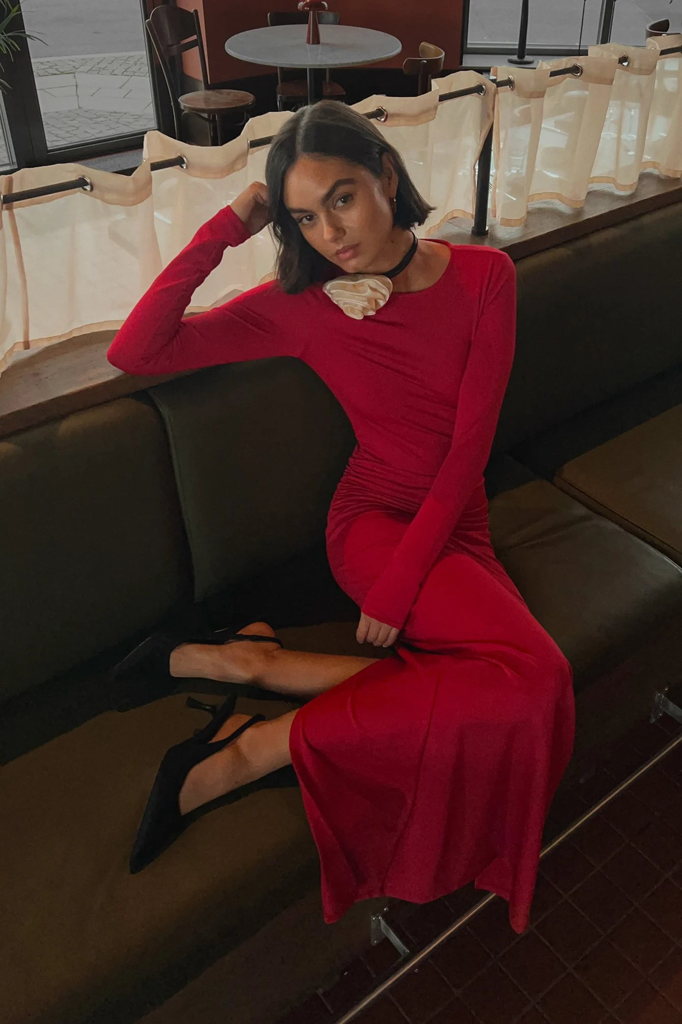 Langärmeliges Maxikleid