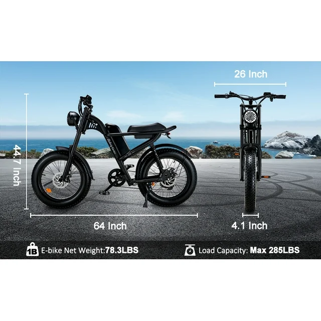 Ridingtimes Z8 Snow Ebikes for Adults, 20 Fat Tire, 1500W Motor, 28Mph, 6 Layer Full Suspension