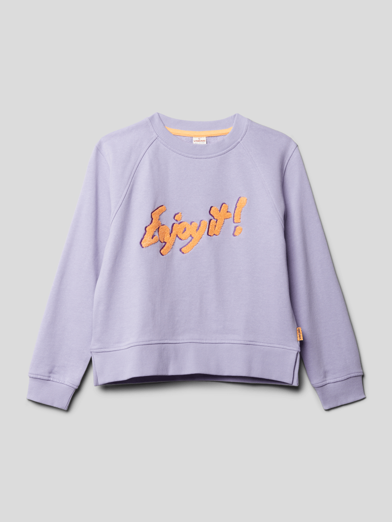 Sweatshirt mit Motiv-Stitching Modell 'NIANNE' in flieder