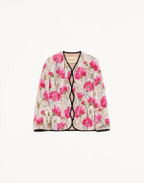 Jaqueta de organza bordada