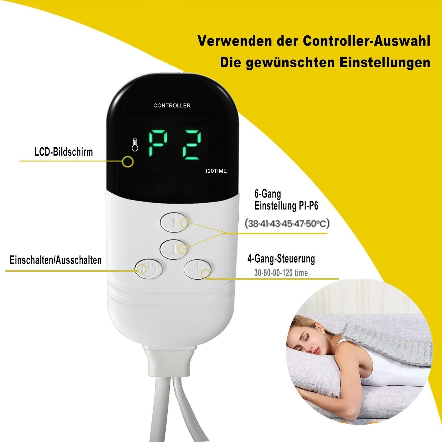 IBETTER Heizkissen Heizdecke, Wärmedecke, 6 Heizstufen, maschinenwaschbar, mit Abschaltautomatik Elektrische