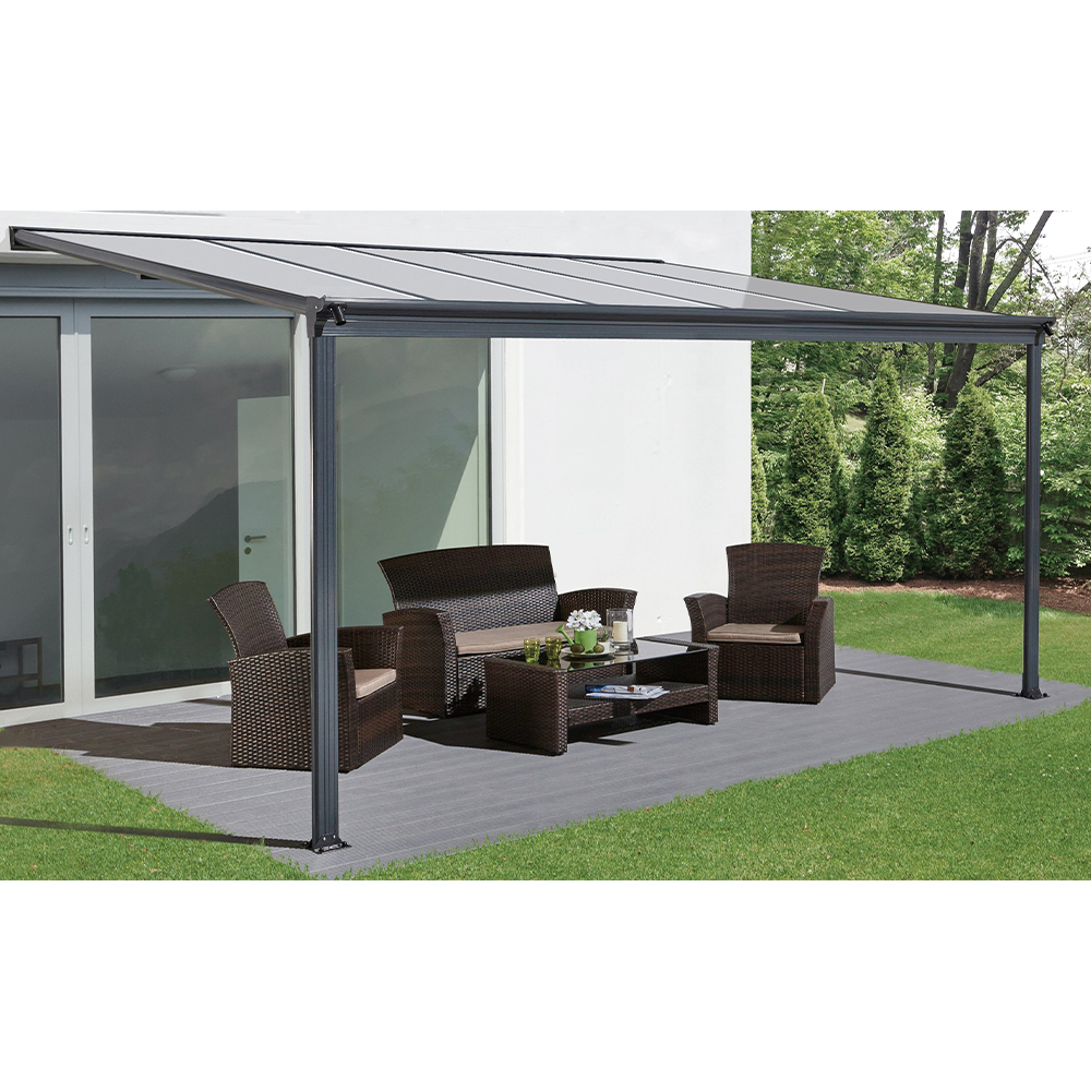 HC Garten & Freizeit Terrassenüberdachung-/Terrassendach Veranda, 312 x 303 x 258 cm - Anthrazit