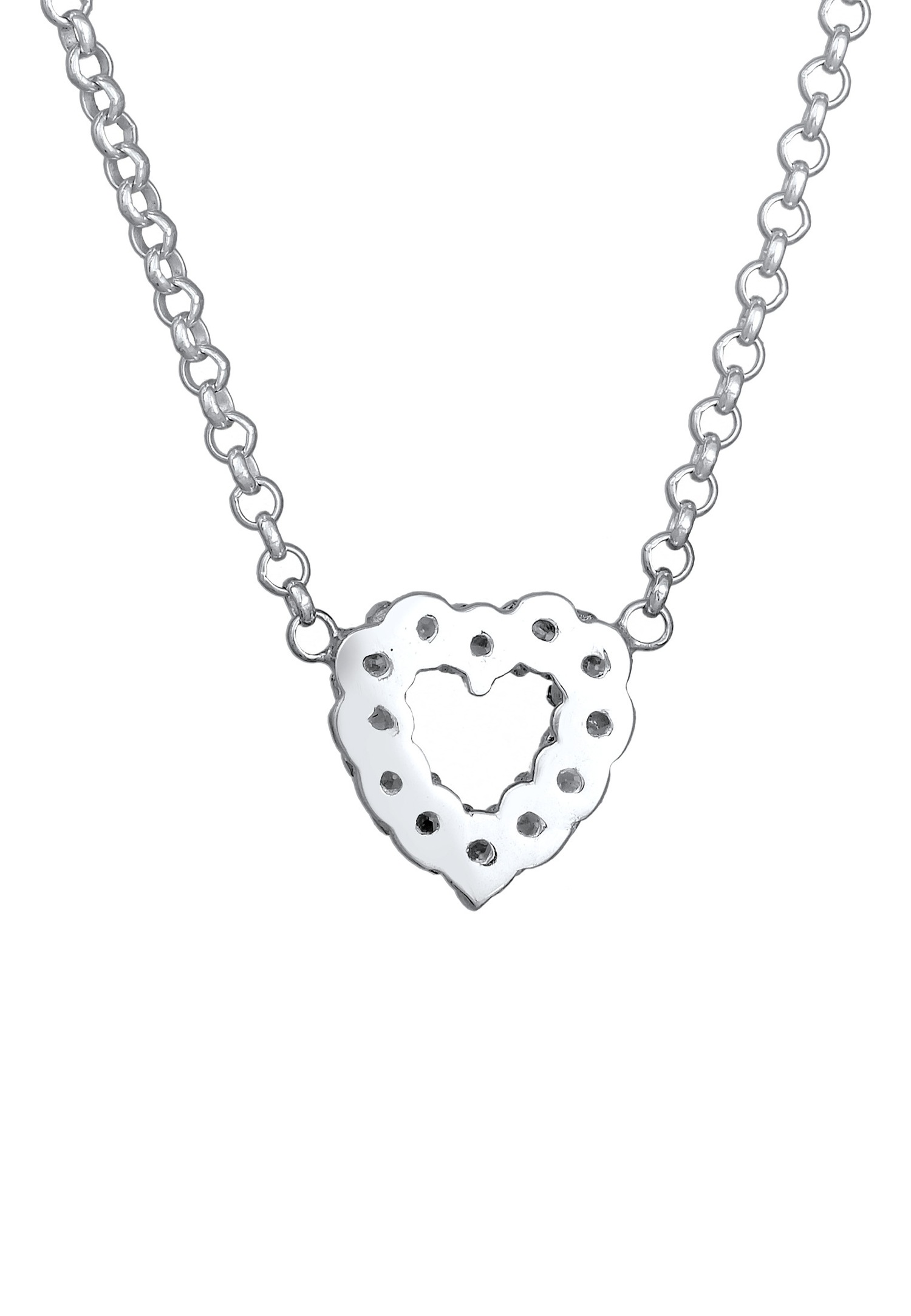 Wisiorek Elli DIAMONDS dla kobiet w kształcie serca z diamentami o szlifie laboratoryjnym (0,18 ct) w srebrze próby 925