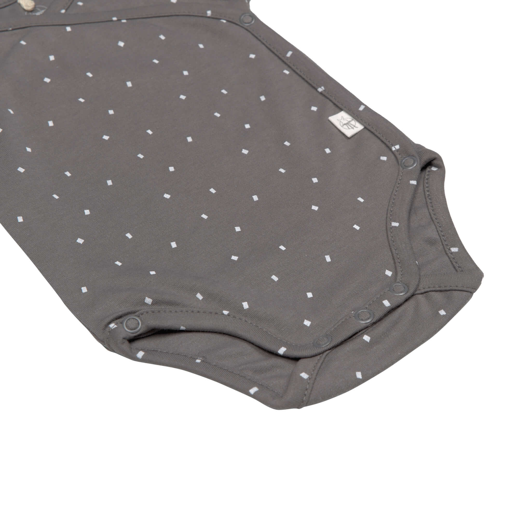 Baby Wickelbody kurzarm - Bio Baumwolle, Punkte, Anthrazit