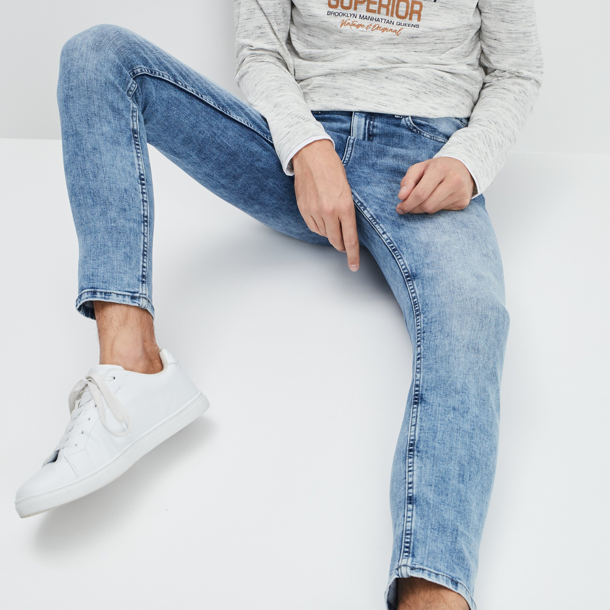 Jeans skinny denim triple stone homme | La Halle