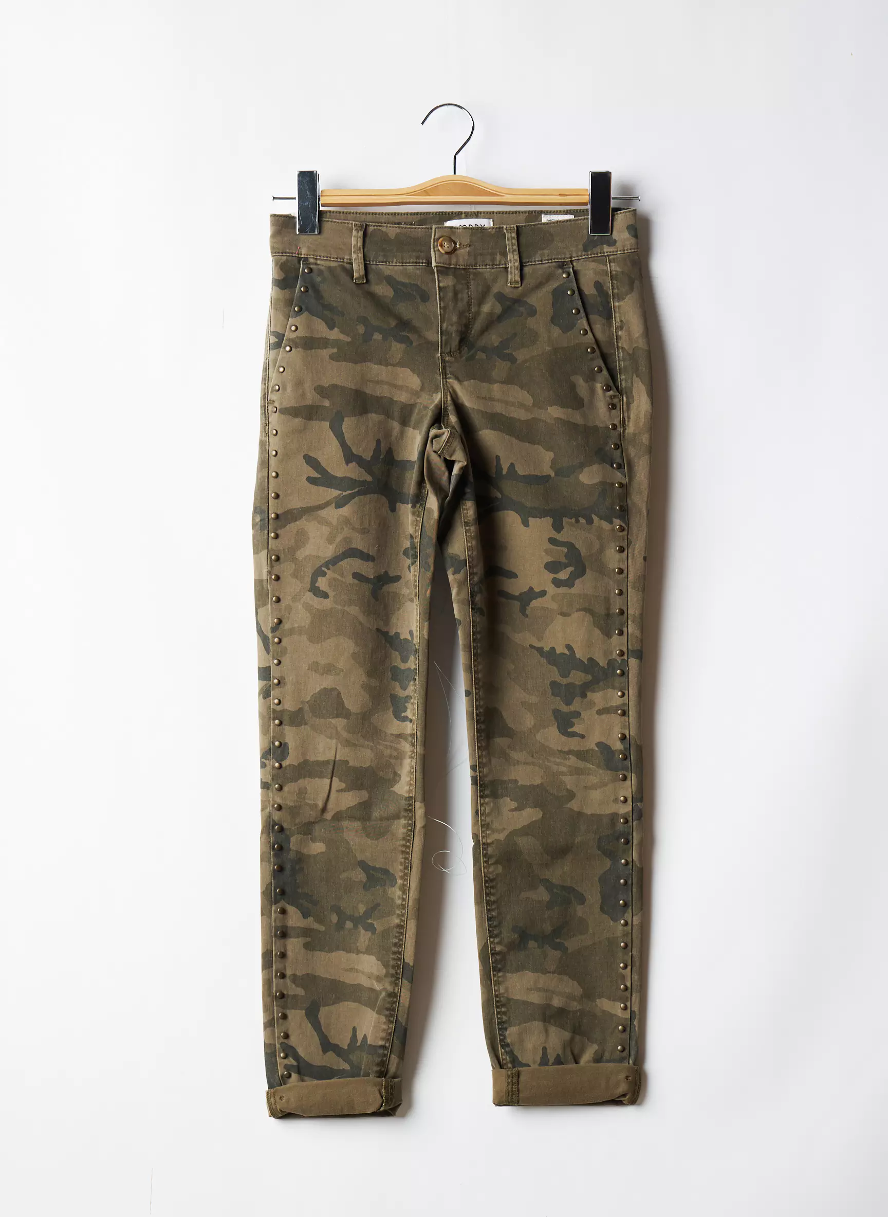 Happy Pantalons Chino Femme couleur vert