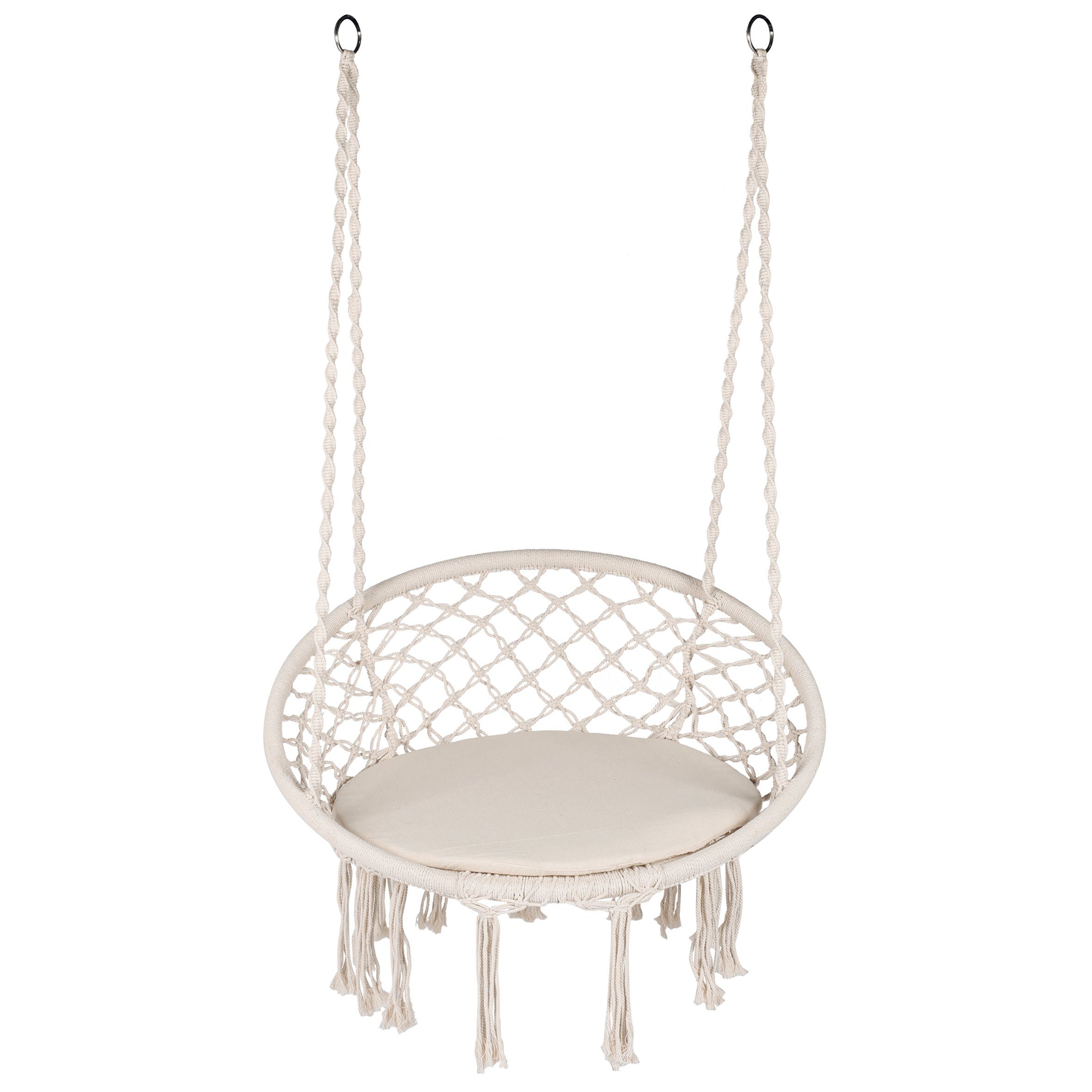 Ribelli Hollywoodschaukel Hängestuhl, beige, 80 x 60 x 135 cm