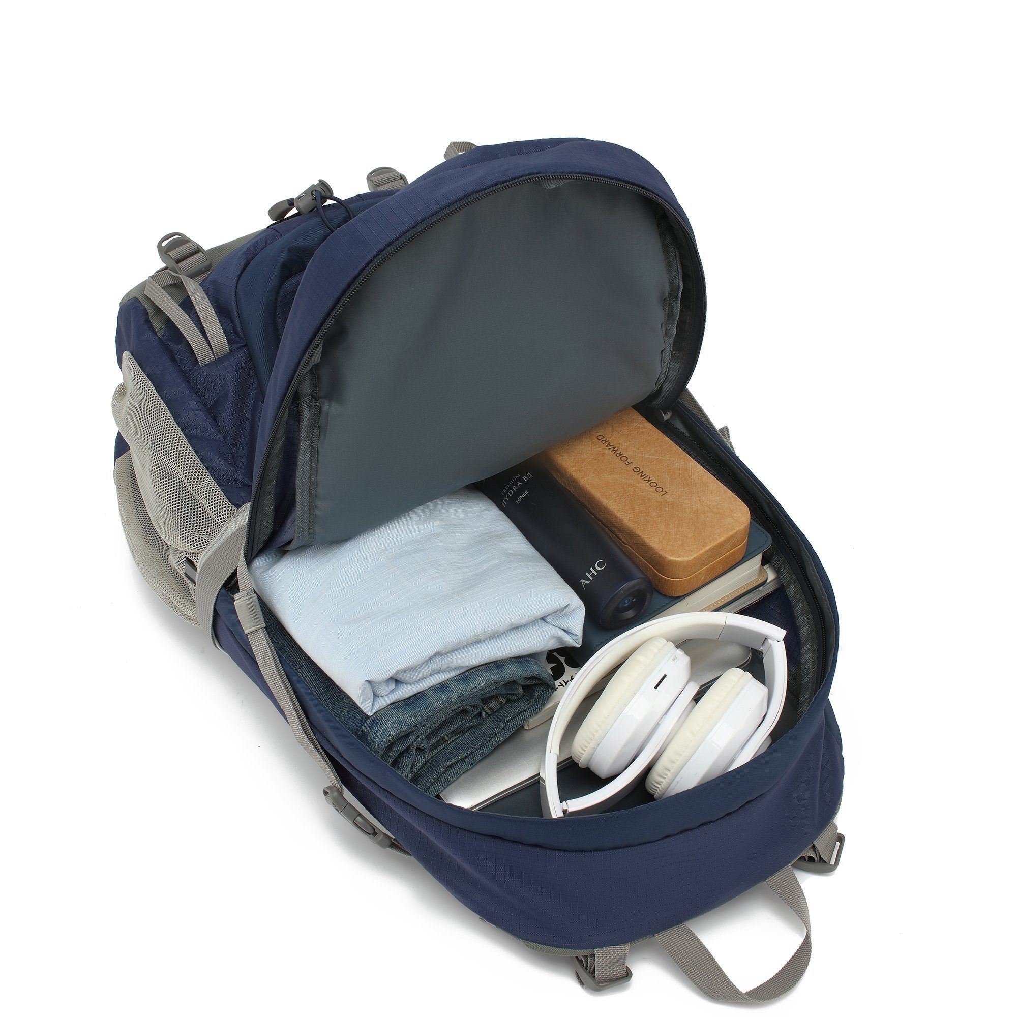 TAN.TOMI Wanderrucksack 40L Wanderrucksack Trekkingrucksack Rucksack Outdoor (Set mit 1 Rucksack und 1 Regenschutz, inkl. Regenhülle), mit Regenschutzhülle, Komressionsgurte für Trekkingstöcke