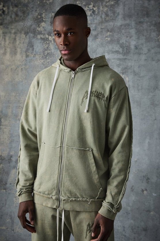 Man Active Relaxed Day Hoodie mit Reißverschluss