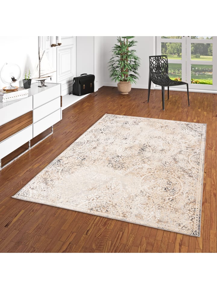 Pergamon Designer Teppich Moderne Orient Vintage Klassik in Beige günstig kaufen 140 x 200 cm