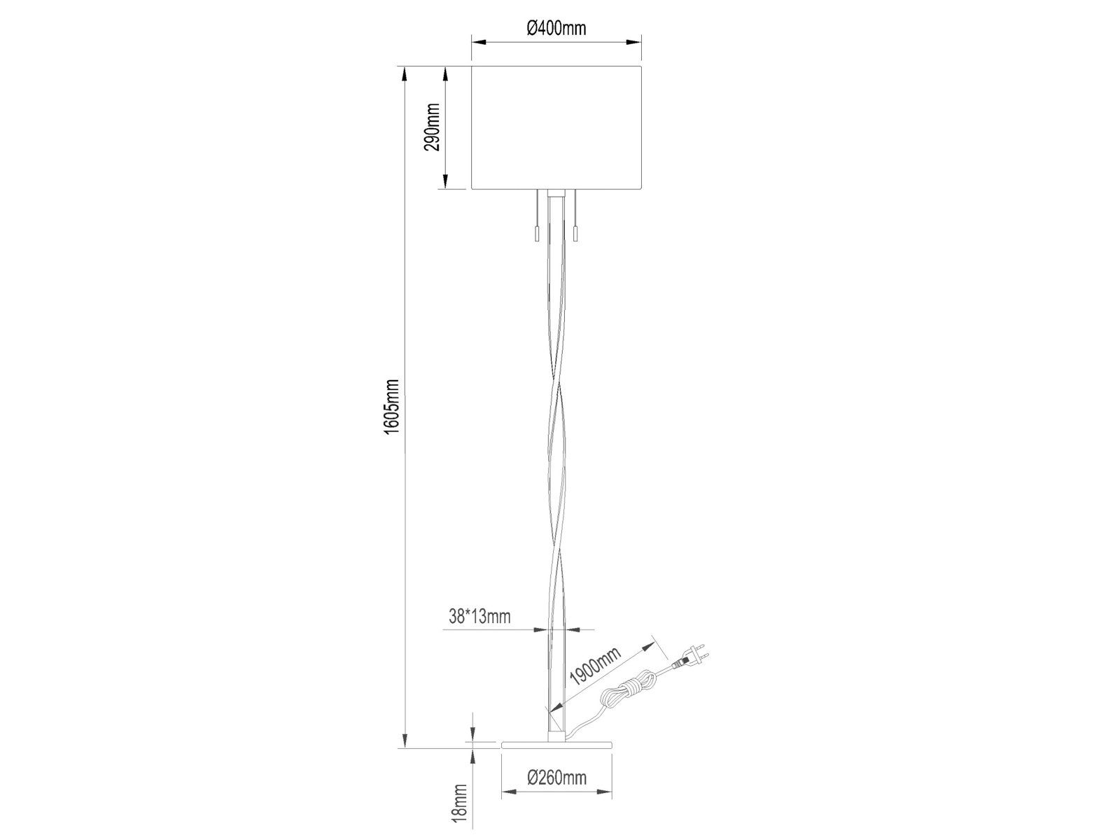 meineWunschleuchte LED Stehlampe, LED fest integriert, LED wechselbar, warmweiß, groß-e Designer-lampen Lampenschirm-e Stoff dimmbar Ecke, Höhe 160cm