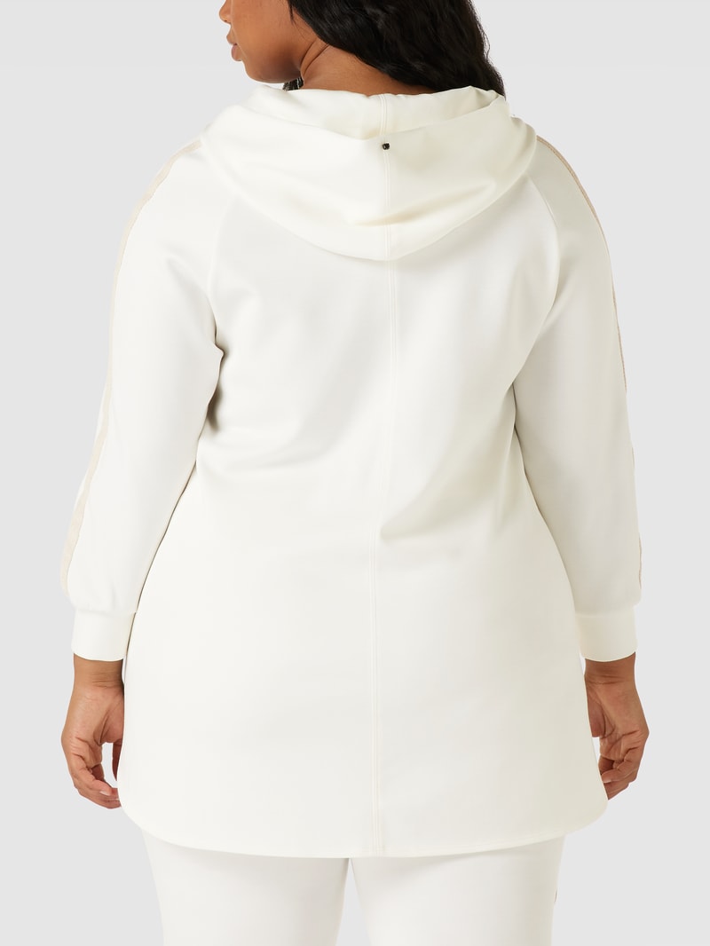 PLUS SIZE Hoodie mit kurzem Reißverschluss Modell 'OLFATTO' in offwhite