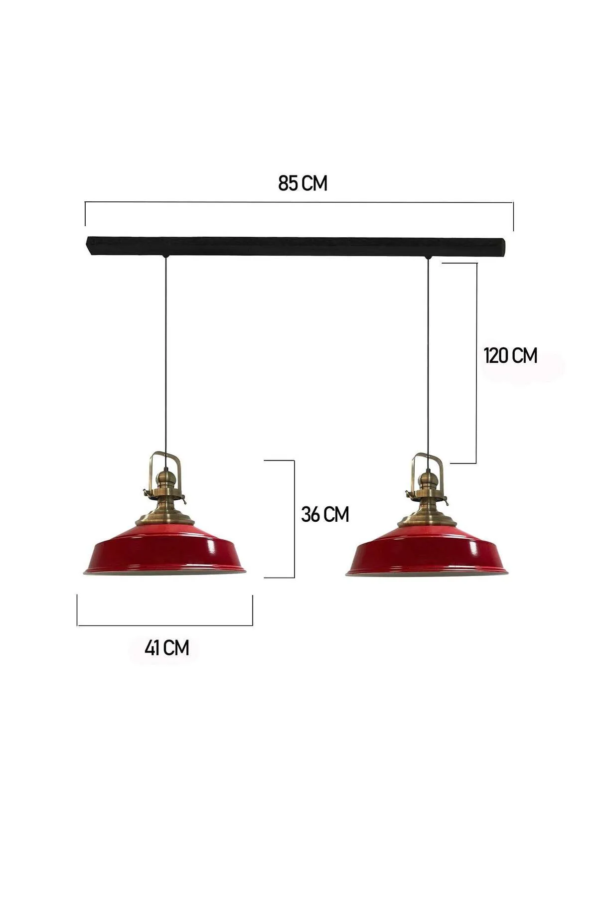Bamyum  Pendelleuchte Asletl, 2-flammig Metall 41 cm, Gelbe Lampe