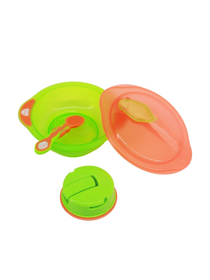 Vital Baby Unbelievabowl Schüssel mit Saugfuß, Deckel  & Löffel orange/grün günstig kaufen onesize