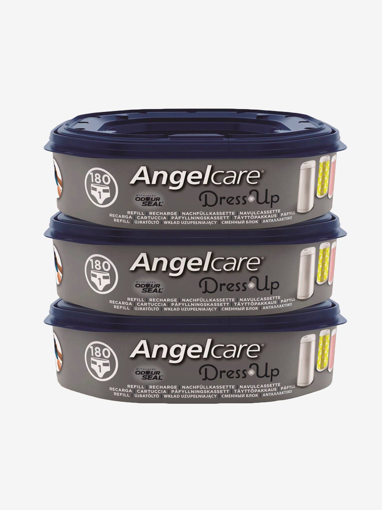 Lot de 3 recharges octogonales pour poubelles à couches Nappyclean et Dress Up bleu