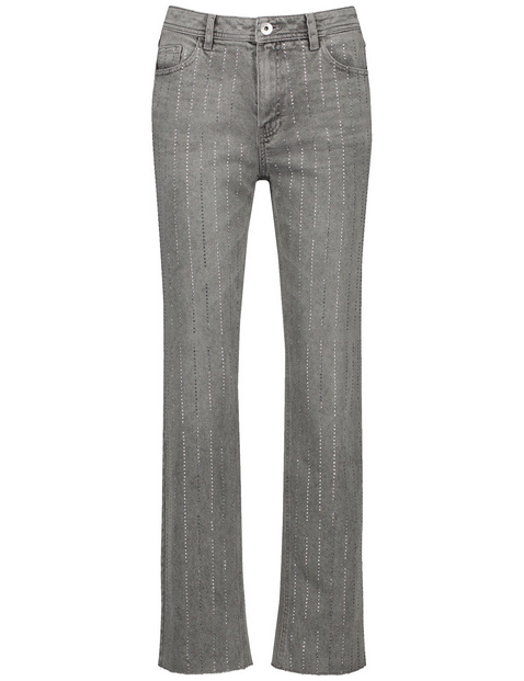 Glamour-Jeans mit Strassstein-Dekor Straight Fit