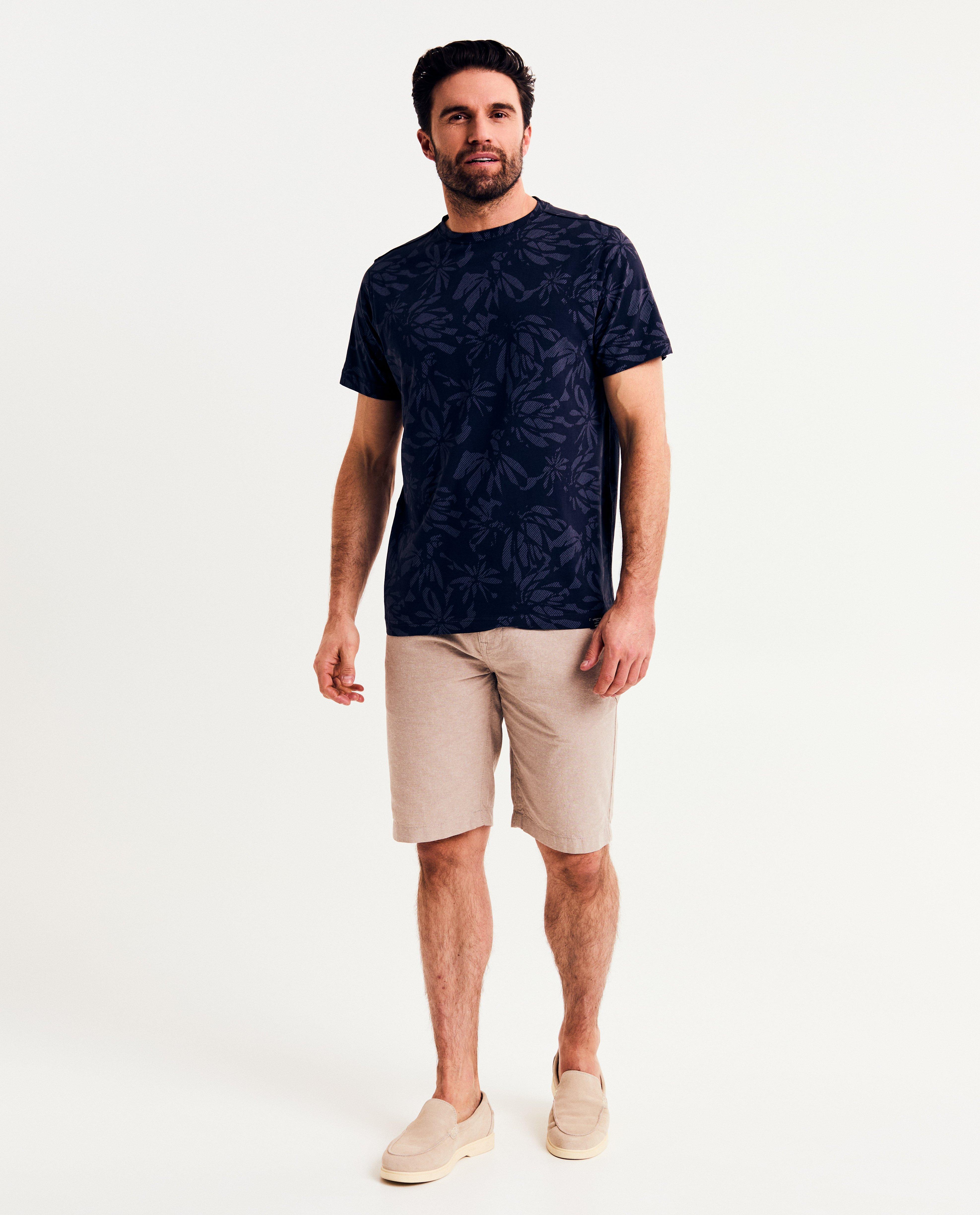 Tricou Lerros cu imprimeu tropical albastru închis