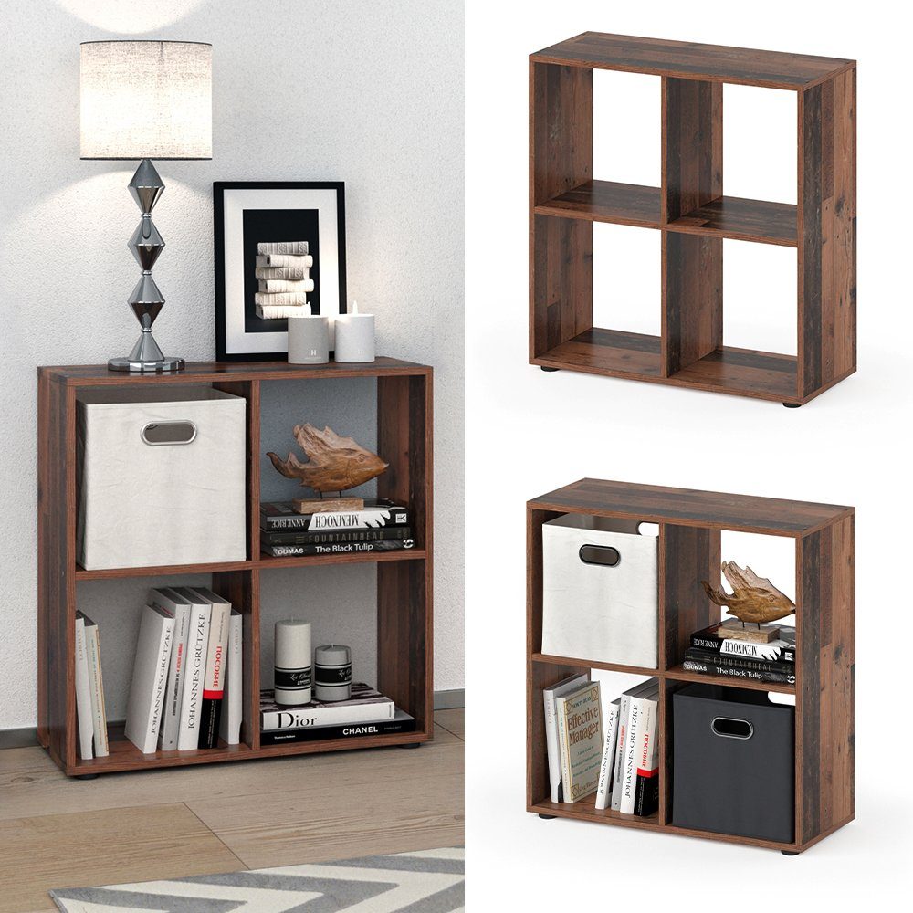 Vicco Raumteiler Standregal Bücherregal TETRA 4 Fächer Old Style