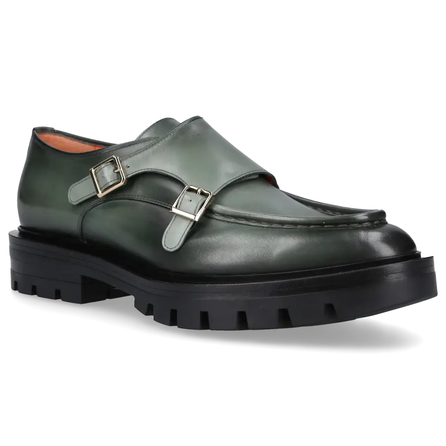 Santoni - Monk Schuhe 59605 Kalbsleder - grün