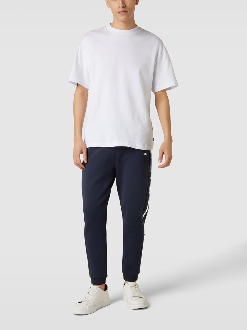 Sweatpants mit Label-Detail Modell 'Hadiko' in marineblau
