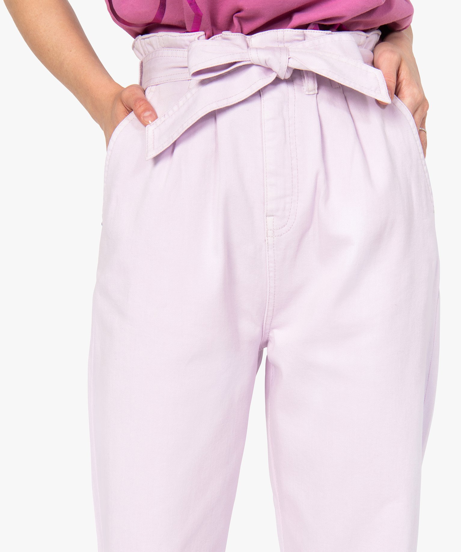 Pantalon femme taille haute - Lulu Castagnette violet clair | GEMO