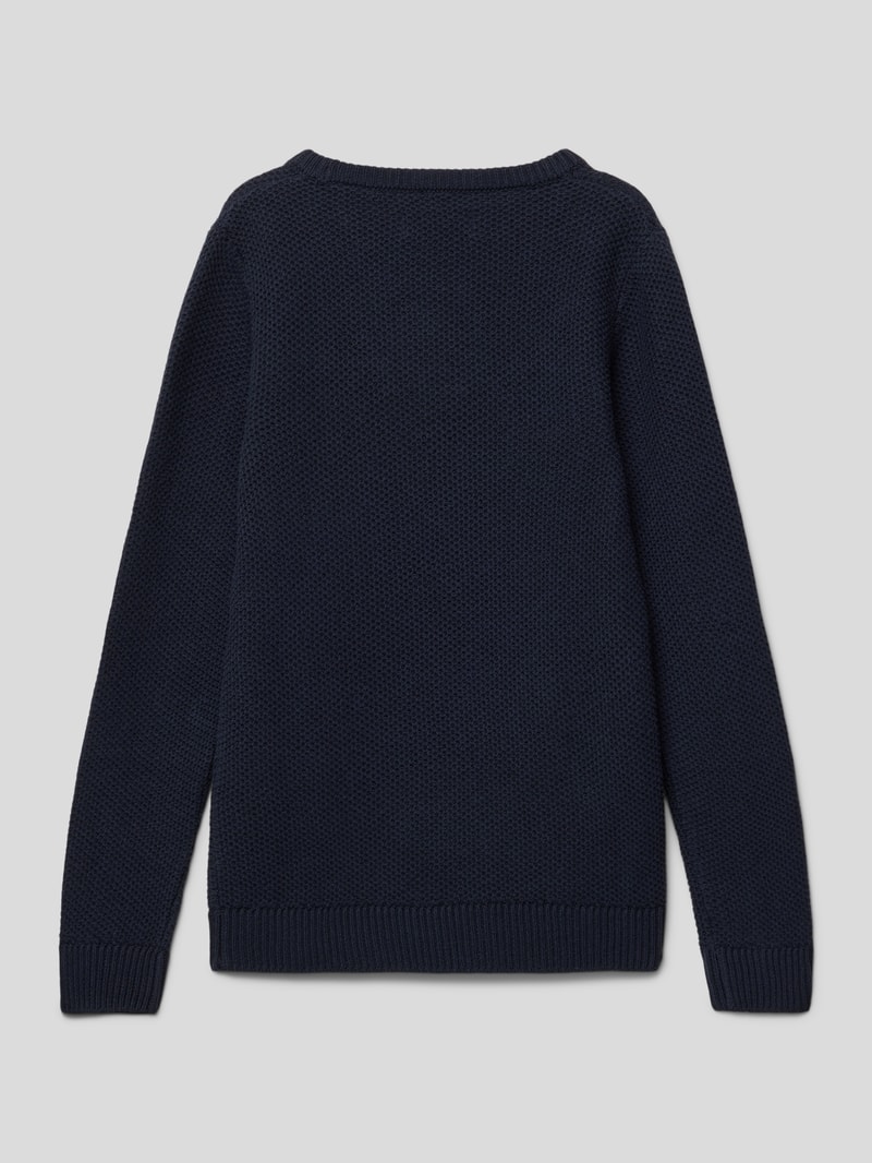 Strickpullover mit Strukturmuster Modell 'JORBRODY' in marineblau