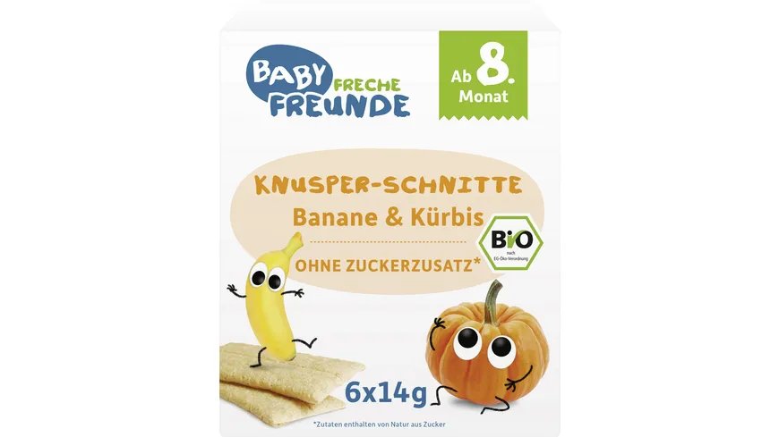 Freche Freunde Bio Knusper-Schnitte Banane & Kürbis 84 g