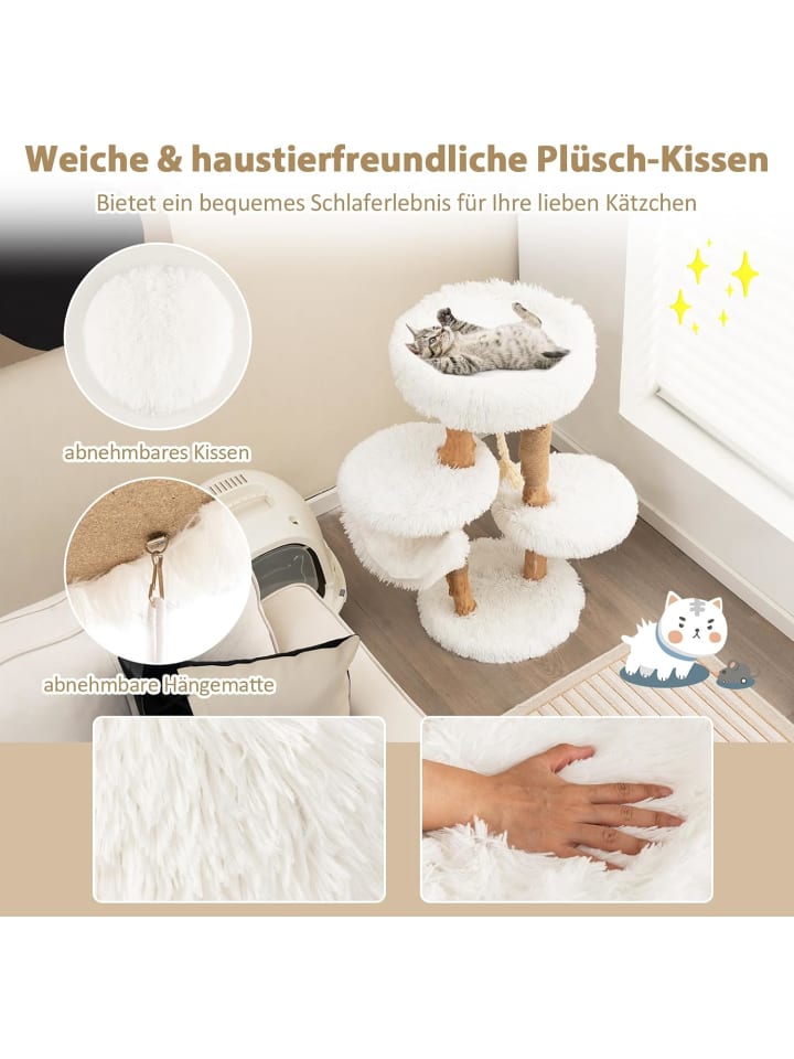 COSTWAY 87cm Kratzbaum in Weiß günstig kaufen onesize