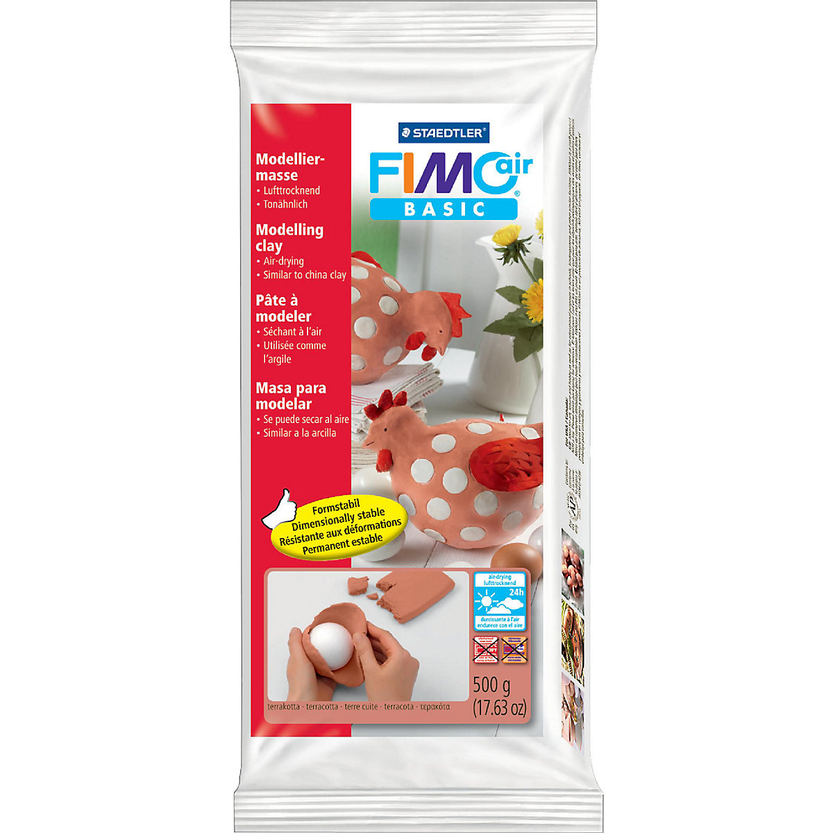 FIMO air basic Lufttrocknende Modelliermasse terrakotta, 500 g