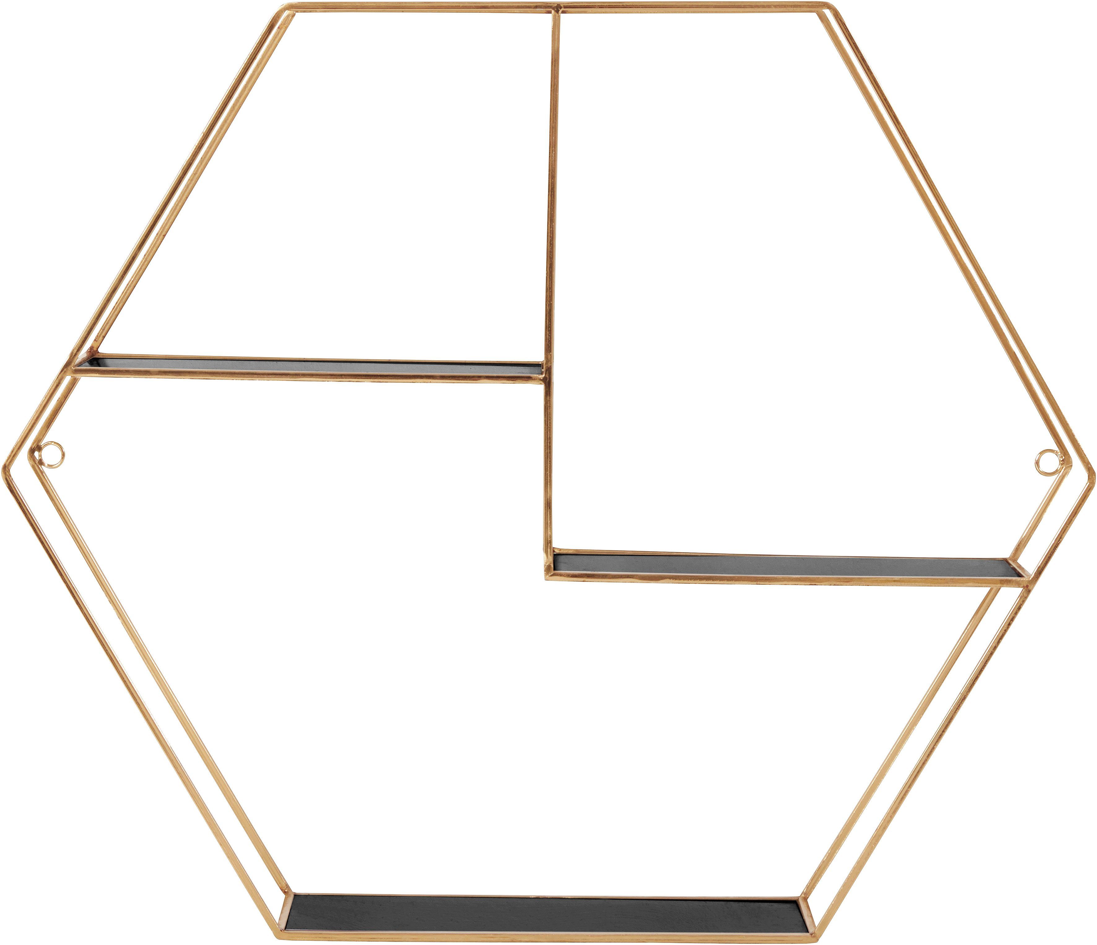 Leonique Deko-Wandregal Hexagon, sechseckiges Element, goldfarben, in modernem Design