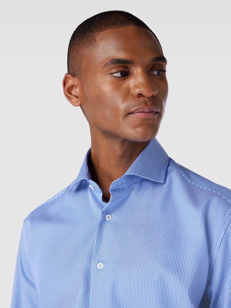 Modern Fit Business-Hemd mit Streifenmuster in royalblau