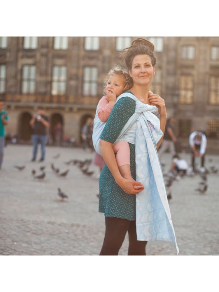 Hoppediz Babytragetuch Gewebtes Tragetuch kbA in Amsterdam aqua günstig kaufen
