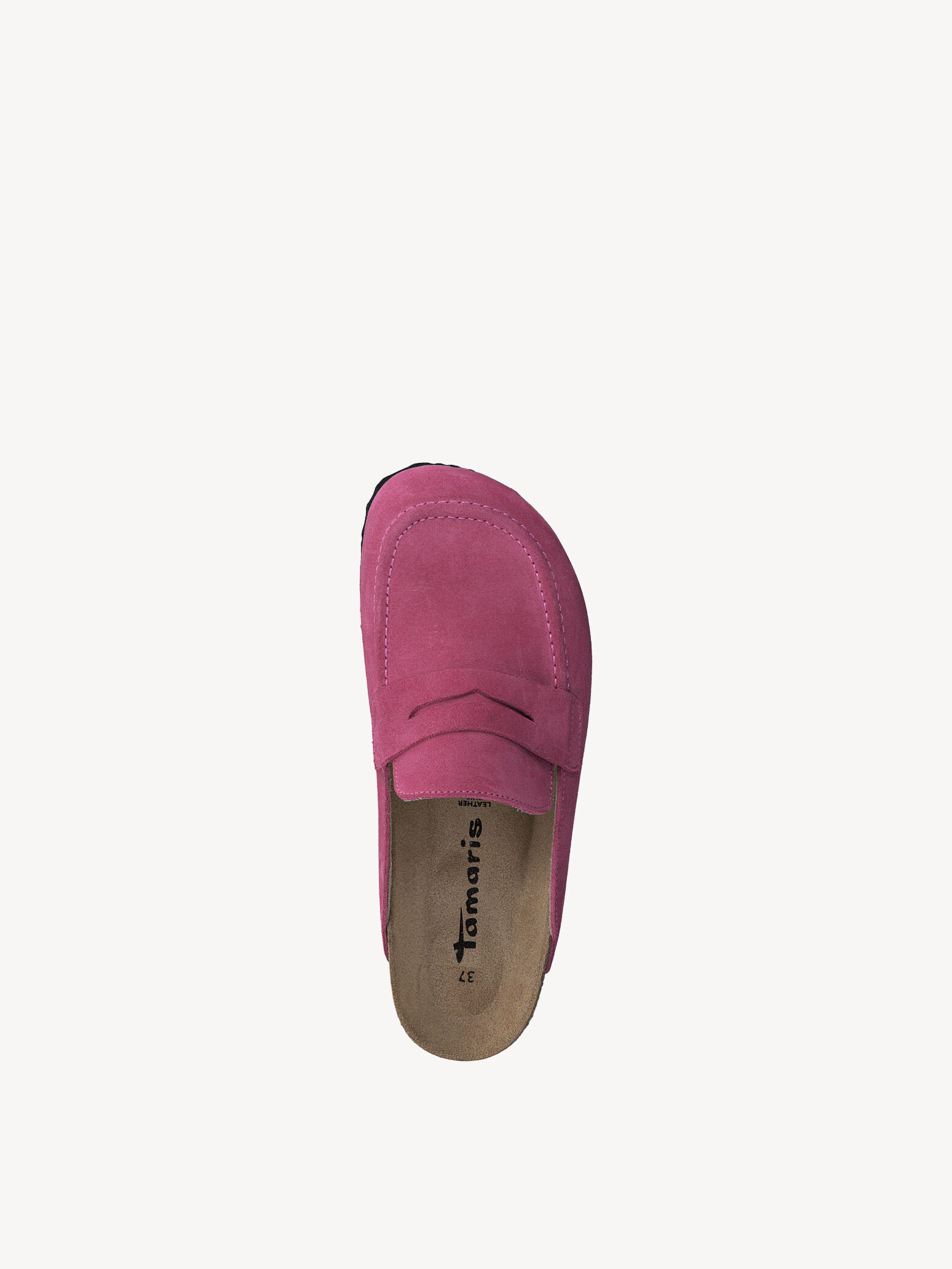 Mule en cuir - rose fuchsia