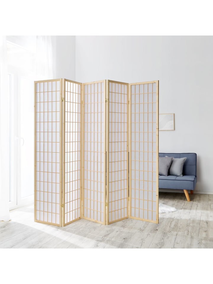 Homestyle4u 5-tlg. Paravent in Braun 220x175 günstig kaufen onesize