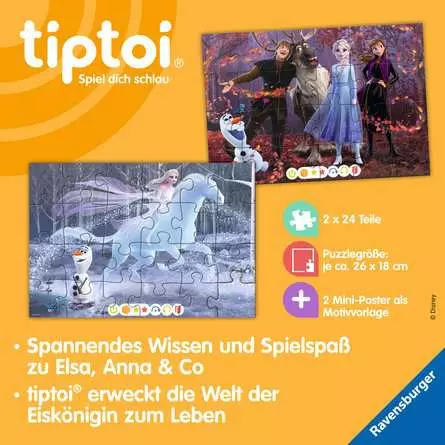 Kinderpuzzle ab 4 Jahren - tiptoi® Puzzle für kleine Entdecker: Disney Die Eiskönigin - 24 Teile