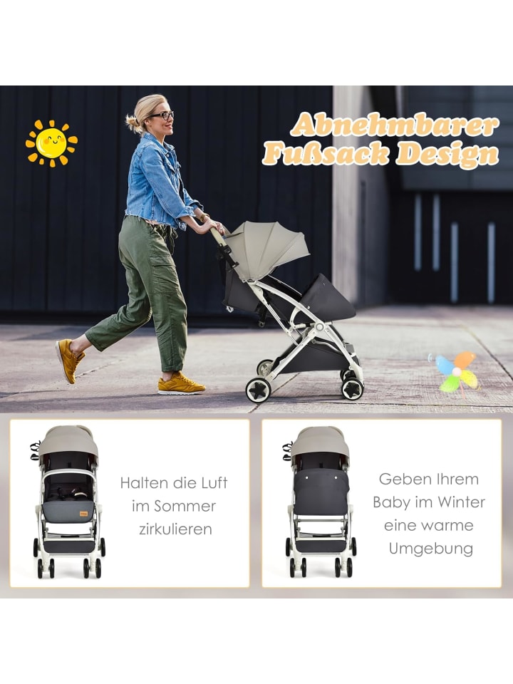 COSTWAY Kinderbuggy 0-36 Monate in Grau günstig kaufen onesize