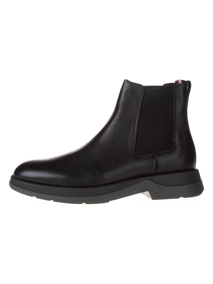 Tommy Hilfiger Shoes Leder-Chelsea-Boots in Schwarz günstig kaufen