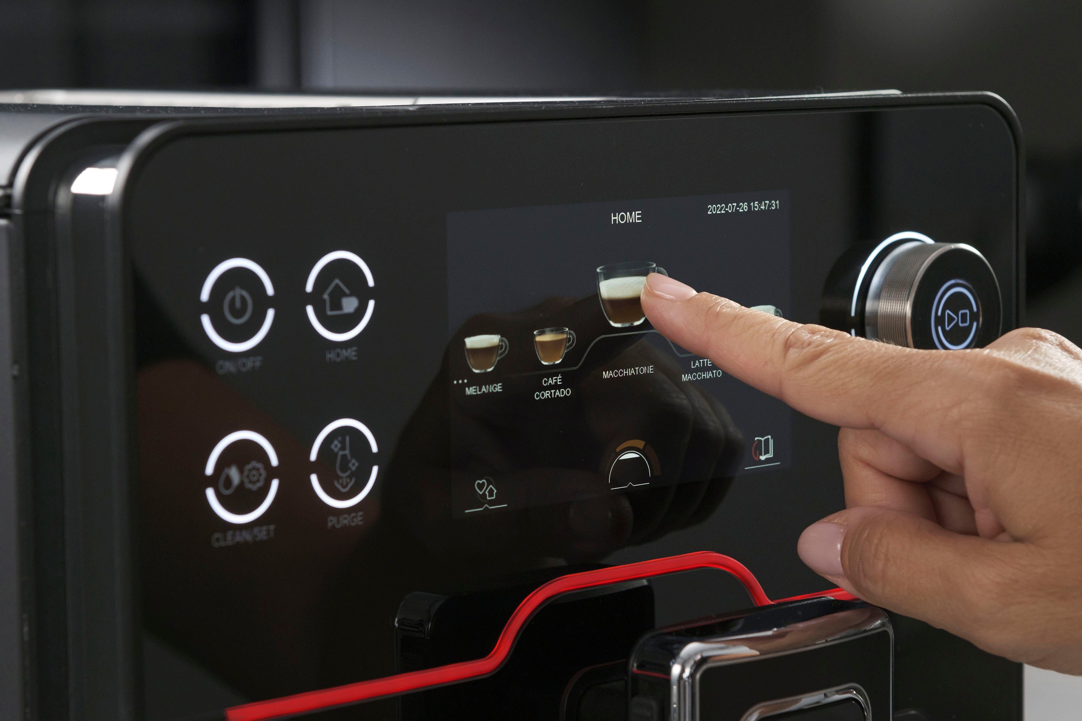 Gaggia Kaffeevollautomat Accademia, hochwertige schwarze Glasfront