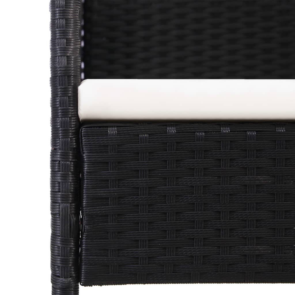 vidaXL Gartenstuhl Gartenstühle 2 Stk. Poly-Rattan Schwarz (2 St)