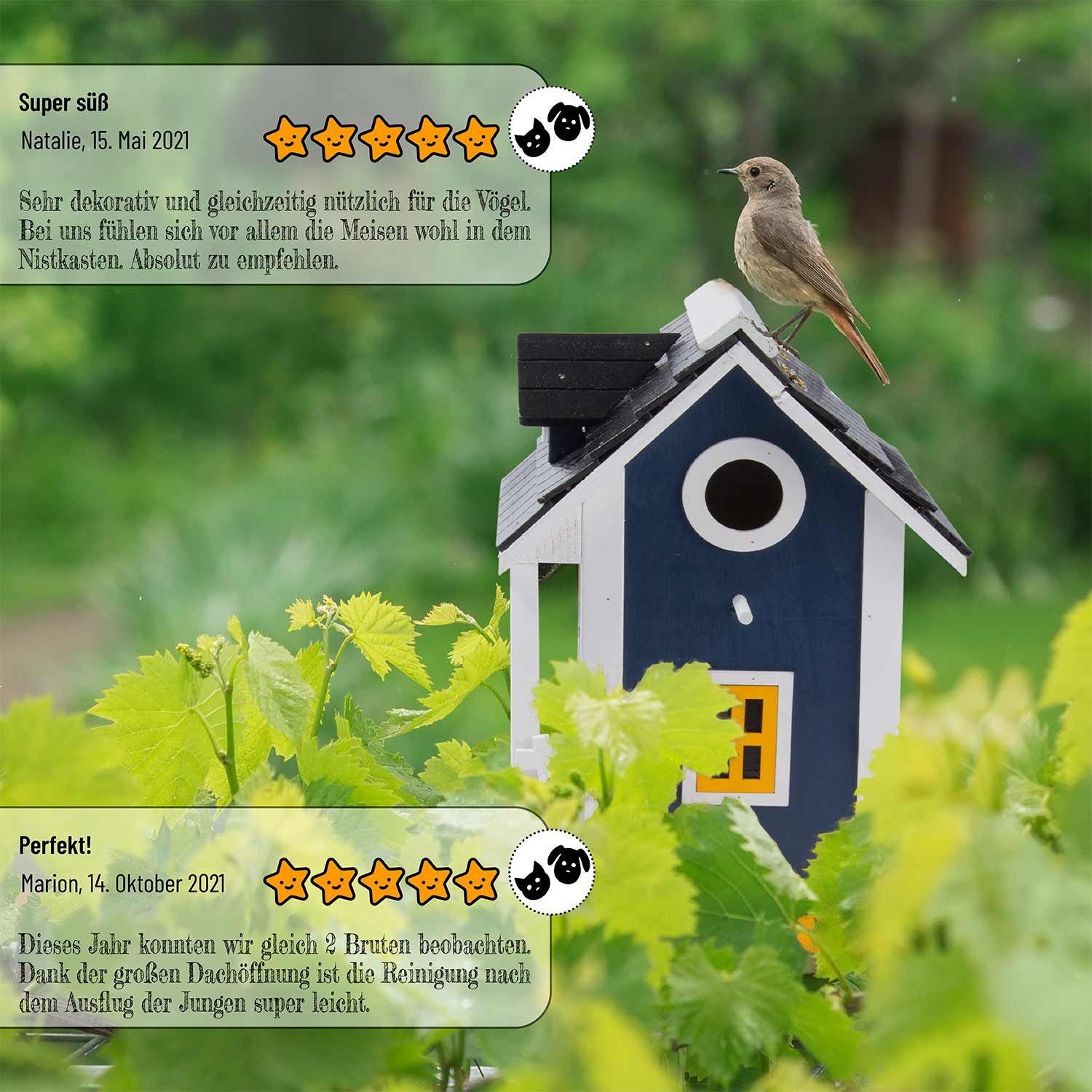 all Pets United Vogelhaus Nistplatz Vögel-Häuschen Villa aus Echtholz, Futterhaus & Nisthaus zum aufhängen im Garten