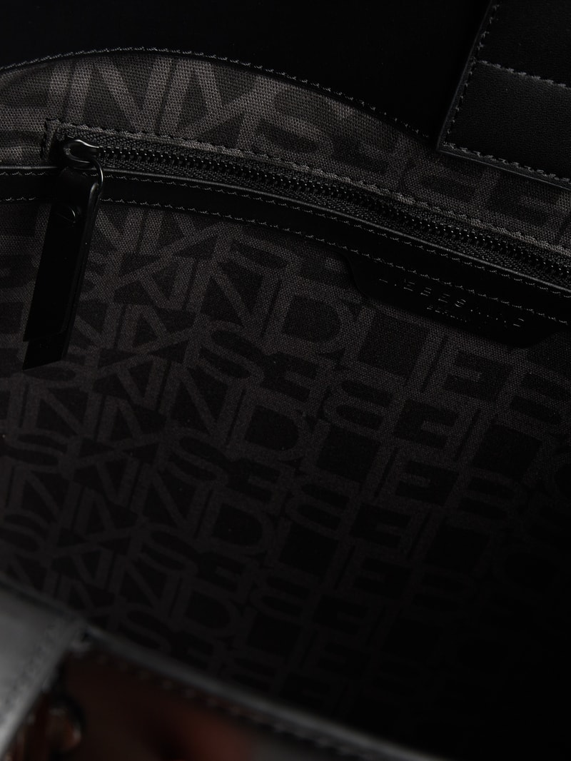 Tote Bag aus Leder in schwarz