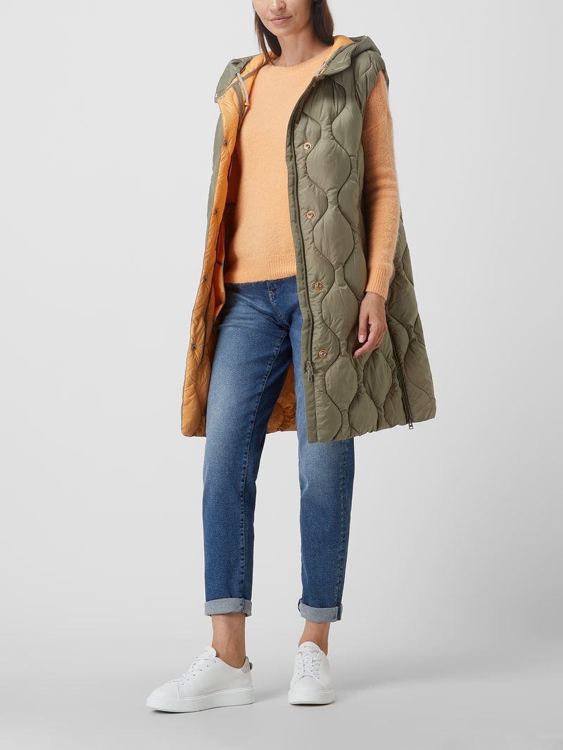 Longweste mit Kapuze in khaki