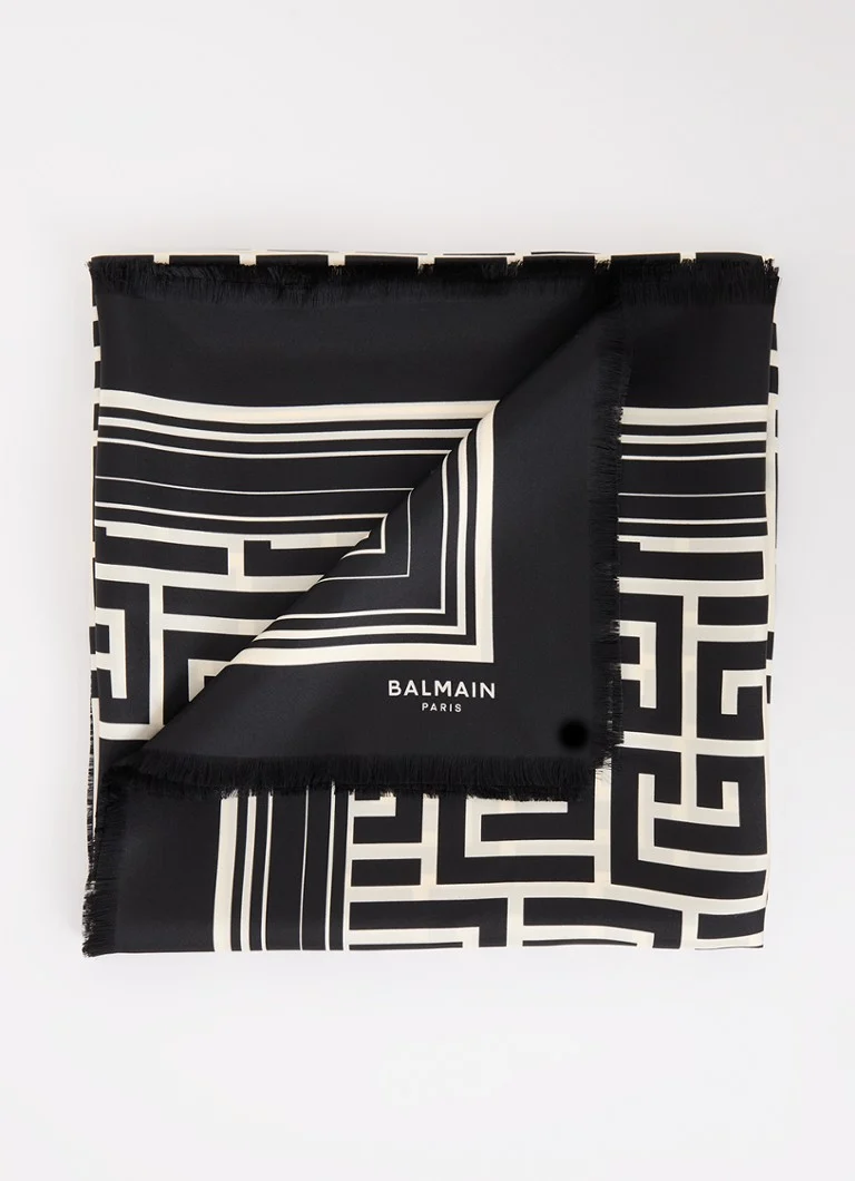 Jedwabny szal z monogramem Balmain, 125 x 125 cm