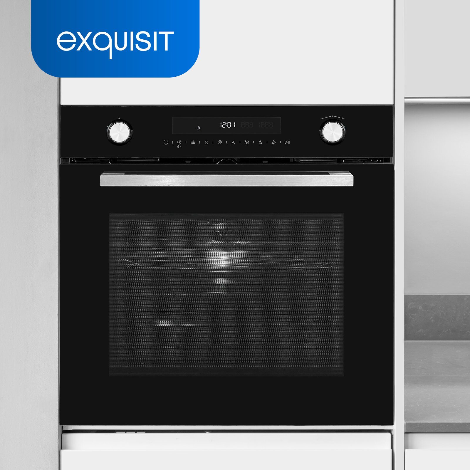 exquisit Einbau-Mikrowelle EBEM 797-H-030, Mikrowelle, Mikrowelle + Grill, Mikrowelle + Heißluft, Grill, Auftau-Programm, Mikrowelle + Grill + Umluft, Grill + Umluft, 72,00 l, Timer, Kindersicherung, 5 Leistungsstufen, Kombinationsgerät