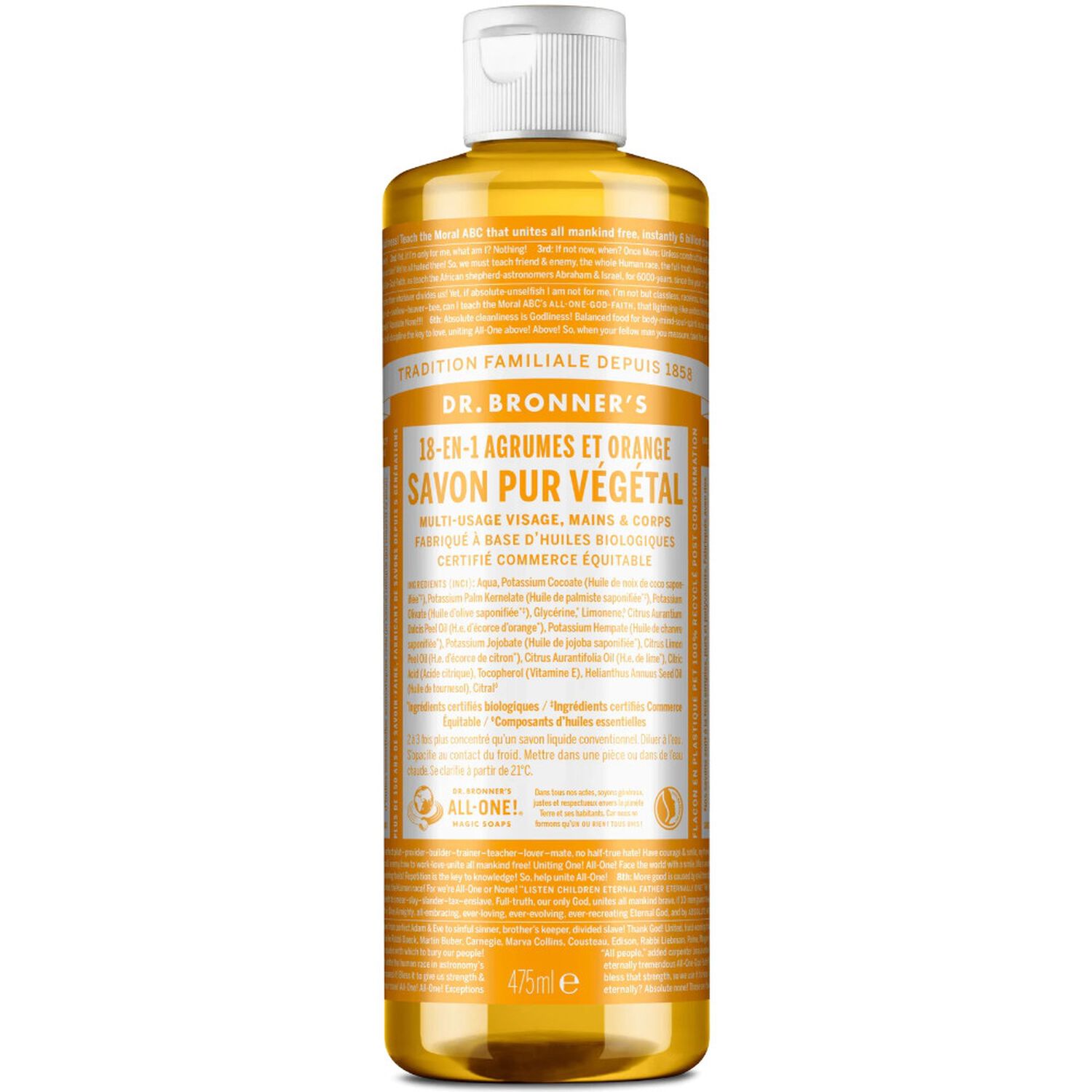 Dr Bronners Savon Liquide Agrumes Un savon de Castille liquide naturel 18-en-1