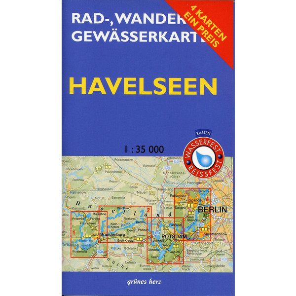 Rad-, Wander- und Gewässerkarten-Set: Havelseen 1 : 35 000 - Fahrradkarte