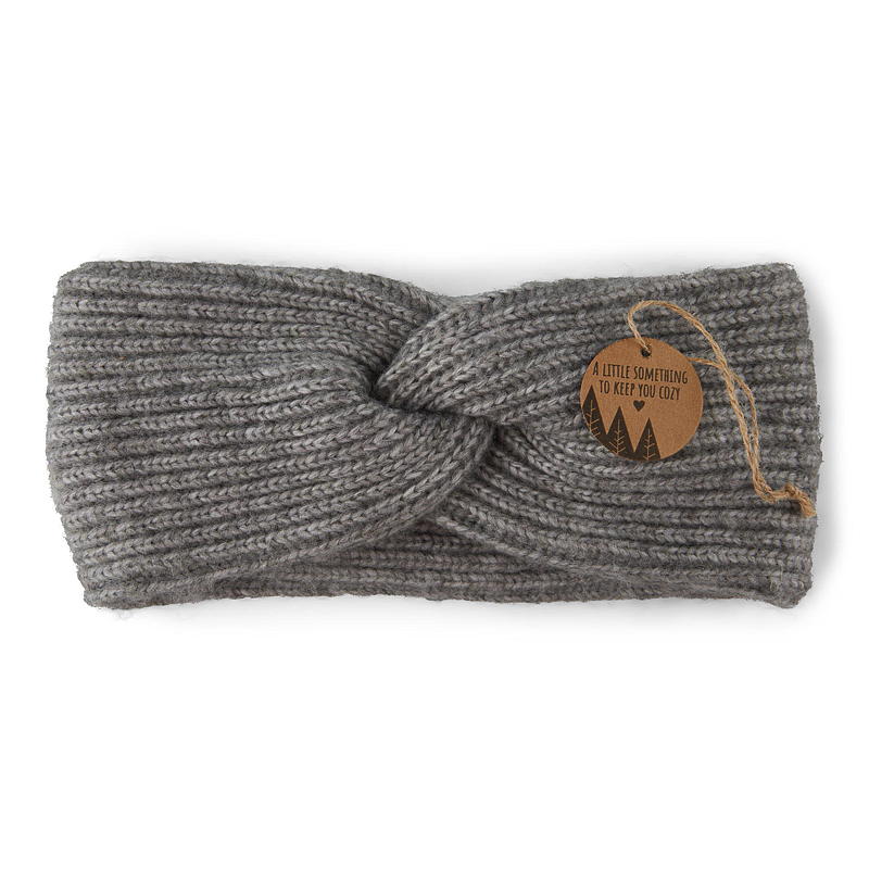 Pannebånd koksgrå, mohair-look