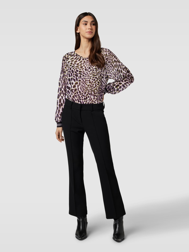 Bluse mit Animal-Print in flieder